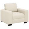 vidaXL Cadeira Sofa Bege 100 cm Tecido de mistura de linho