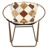 vidaXL Cadeira com padr&atilde;o de diamantes em couro genu&iacute;no castanho