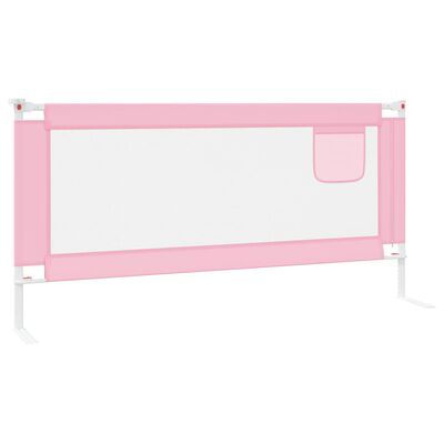 vidaXL Barra de segurança p/ cama infantil tecido 190x25 cm rosa