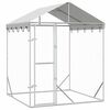 vidaXL Canil de exterior com teto 2x2x2,5m a&ccedil;o galvanizado prateado