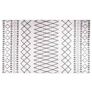 vidaXL Tapete lav&aacute;vel 120x170 cm preto e branco