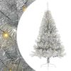 vidaXL &Aacute;rvore de Natal Artificial Pr&eacute;-iluminada Prateado 150 cm PET
