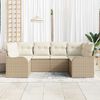 vidaXL Conjunto de Sof&aacute; de Jardim 6 pcs bege e branco Rattan Sint&eacute;tico