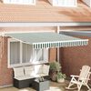 vidaXL Toldo Manual Verde e Branco 300 x 250 x 165 cm Poli&eacute;ster