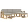 vidaXL Conjunto de Sof&aacute;s para Exterior 6 unid. Branco e Cinzento-Claro
