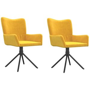 vidaXL Cadeiras de jantar girat&oacute;rias 2 pcs veludo amarelo