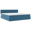 vidaXL Cama com Armazenamento Azul Escuro 200 x 200 cm Veludo