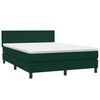 vidaXL Cama box spring c/ colch&atilde;o e LED 160x210 cm veludo verde escuro