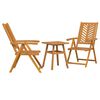 vidaXL Conjunto de Jantar para Jardim 3 unid. Castanho