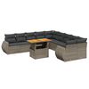 vidaXL 11 pcs conjunto sof&aacute;s de jardim c/ almofad&otilde;es vime PE cinzento