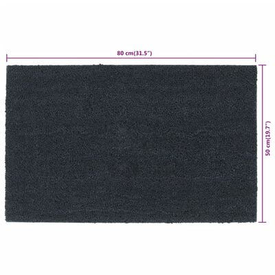 vidaXL Tapete de porta 50x80 cm fibra de coco tufada cinzento escuro