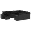 vidaXL 11 pcs conjunto sof&aacute;s de jardim c/ almofad&otilde;es vime PE preto