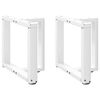 vidaXL P&eacute;s para mesa de centro em forma de T, 2 pe&ccedil;as, branco, 50x25x(42-43) cm, a&ccedil;o