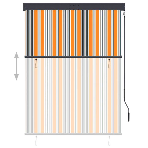 vidaXL Estore de rolo para exterior 120x250 cm amarelo e azul