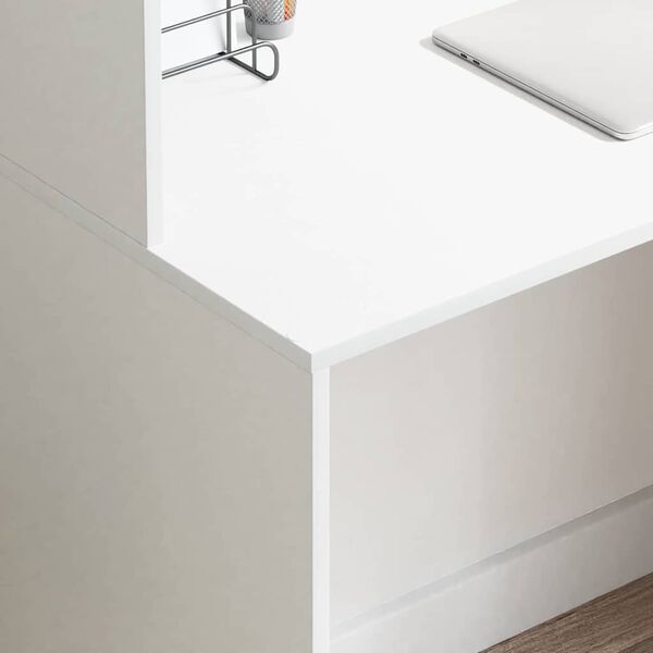 vidaXL Mesa com prateleira Branco 102 x 50 x 124 cm Madeira processada