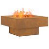 vidaXL Fire Pit Castanho 80 x 80 x 40 cm A&ccedil;o