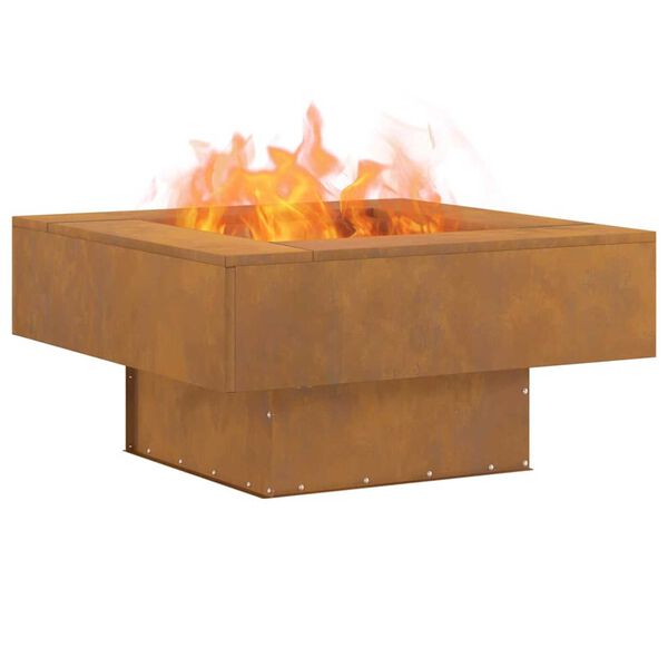 vidaXL Fire Pit Castanho 80 x 80 x 40 cm A&ccedil;o