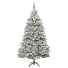 vidaXL &Aacute;rvore de Natal Artificial Verde e Branco 210 cm PVC e Metal