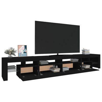 vidaXL Móvel de TV com luzes LED 260x36,5x40 cm preto
