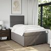 vidaXL Cama boxspring c/ colch&atilde;o 120x190cm tecido castanho-acinzentado