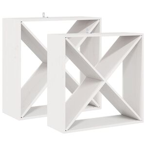 vidaXL Escorredor de Vinho 2 pcs Branco 62 x 25 x 62 cm