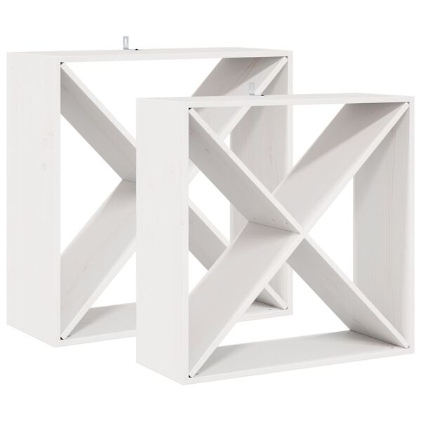 vidaXL Escorredor de Vinho 2 pcs Branco 62 x 25 x 62 cm