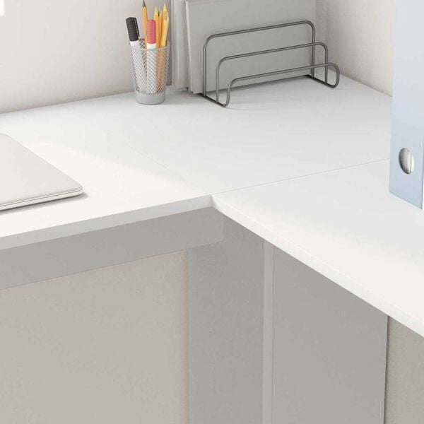 vidaXL Mesa de Canto com Armazenamento Branco 140 x 113,5 x 75 cm