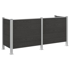 vidaXL Cerca para Ca&ccedil;amba de Lixo Cinzento 237 x 85 x 115 cm