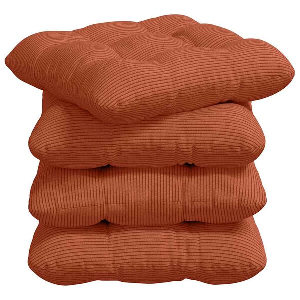 vidaXL Almofadas de Assento 4 pcs Laranja Vermelho 45 x 45 cm