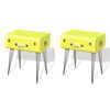 vidaXL Mesas de cabeceira 2 pcs 49,5x36x60 cm amarelo