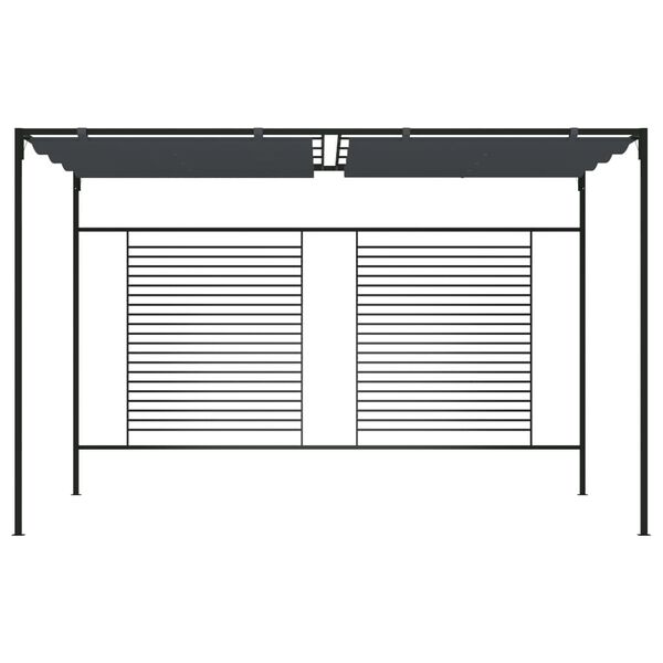 vidaXL Gazebo com toldo retrátil 4x3x2,3 m 180 g/m² antracite