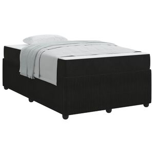vidaXL Estrutura da Cama com colch&atilde;o Preto 120 x 200 cm tecido