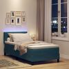 vidaXL Cama Box Spring LED com colch&atilde;o Azul Escuro 100 x 200 cm Veludo