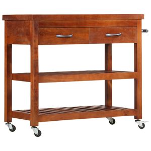 vidaXL Carrinho de cozinha 100x48x89 cm madeira de ac&aacute;cia maci&ccedil;a