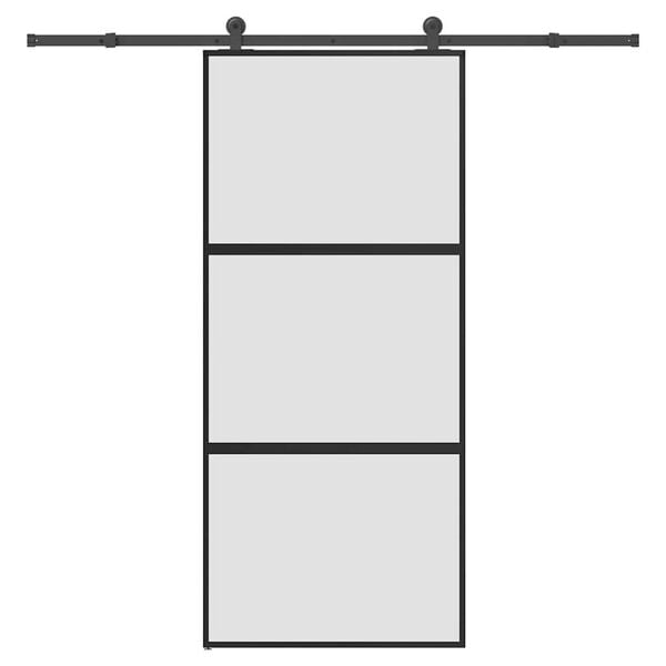 vidaXL Porta deslizante c/ conj. ferragens vidro temperado/alum&iacute;nio