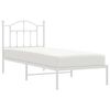 vidaXL Estrutura de cama com cabeceira 90x190 cm metal branco