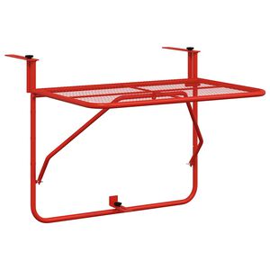 vidaXL Mesa para varanda 60x40 cm a&ccedil;o vermelho