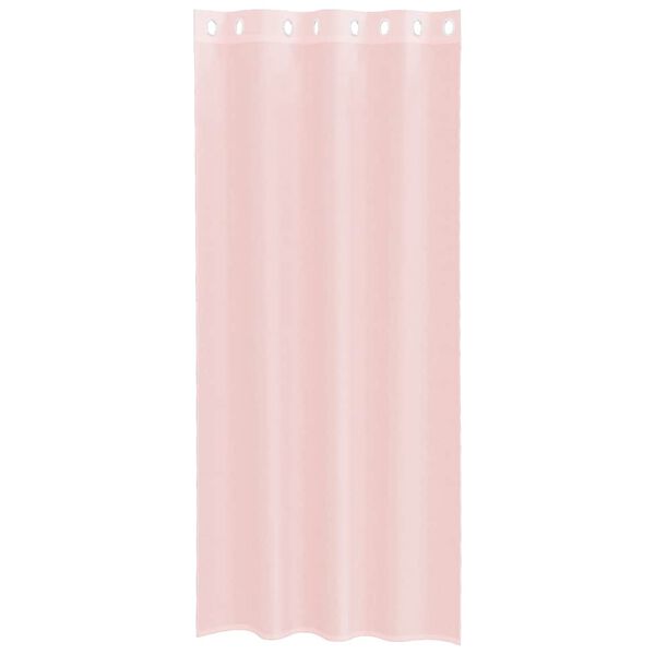 vidaXL Cortinas de voile com ilh&oacute;s 2 pcs rosa-claro 140x245 cm