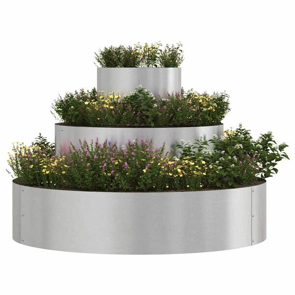 vidaXL Vaso de Jardim Prateado 90 x 90 x 20 cm A&ccedil;o inoxid&aacute;vel