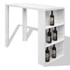 vidaXL Mesa de bar em MDF com garrafeira, branco brilhante