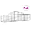 vidaXL Cestos gabião arqueados 18pcs 200x50x40/60 cm ferro galvanizado