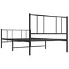 vidaXL Estrutura de cama com cabeceira e p&eacute;s 80x200 cm metal preto