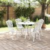 vidaXL Conjunto de Jantar para Jardim 5 pcs Branco Alum&iacute;nio