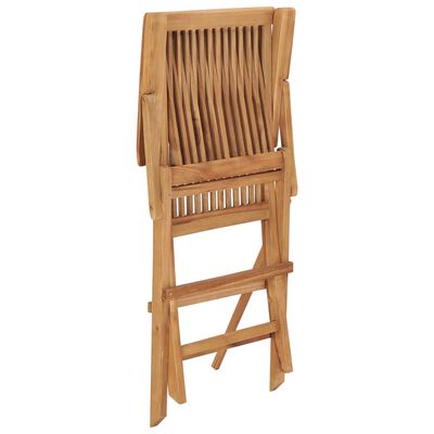 vidaXL Cadeiras de jardim dobráveis 3 pcs madeira de teca maciça