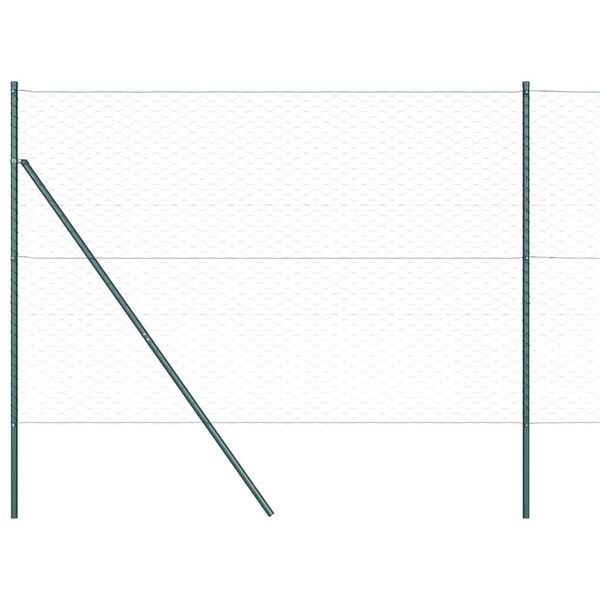 vidaXL Poste de Cerca Verde 100 x 1,5 m (malha de 50 mm) A&ccedil;o e PVC