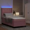 vidaXL Cama Box com colch&atilde;o com led Rosa 80 x 200 cm Veludo