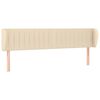 vidaXL Cabeceira de cama c/ abas tecido 203x23x78/88 cm creme