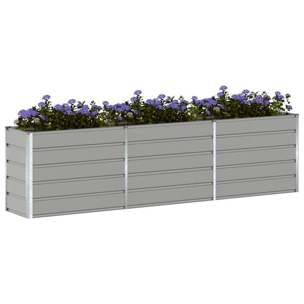 vidaXL Floreira Cinzento-claro 480 x 50 x 45 cm A&ccedil;o Galvanizado