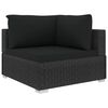 vidaXL 11 pcs conjunto lounge de jardim c/ almofadões vime PE preto
