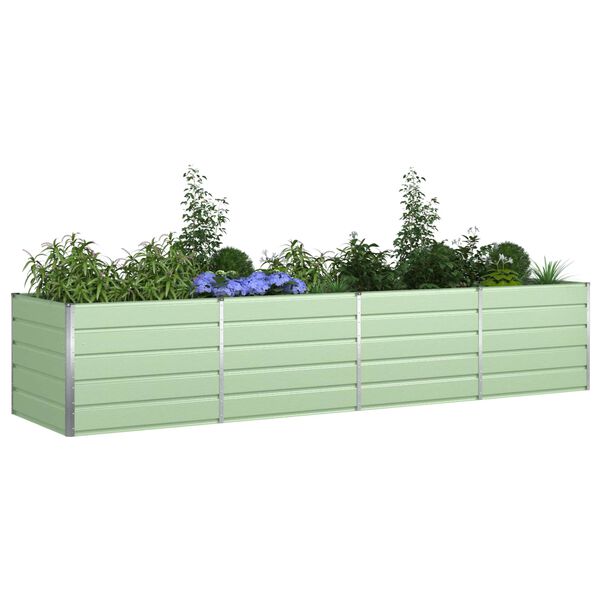 vidaXL Floreira Verde Pastel 195 x 100 x 45 cm A&ccedil;o Galvanizado